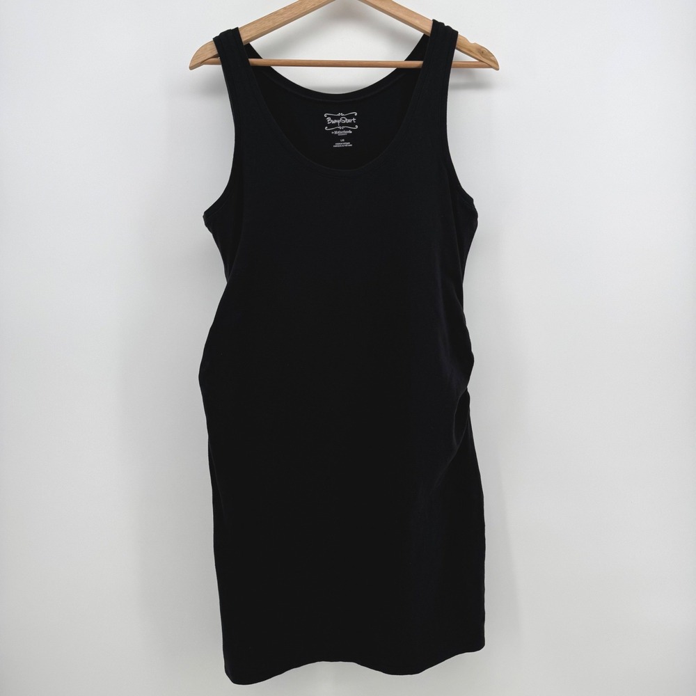 Motherhood Maternity BumpStart Large Black Ruched Side Sleeveless‎ Tank Dress